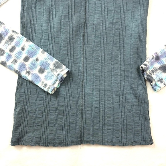 We The Free Women's Blue/Gray Tie-Dye Scoop Neck Long Sleeve Ribbed Top Size XL - Picture 12 of 16